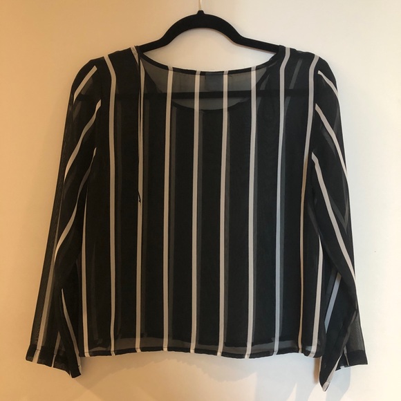 Gina trico sheer striped blouse (S) - Picture 2 of 3